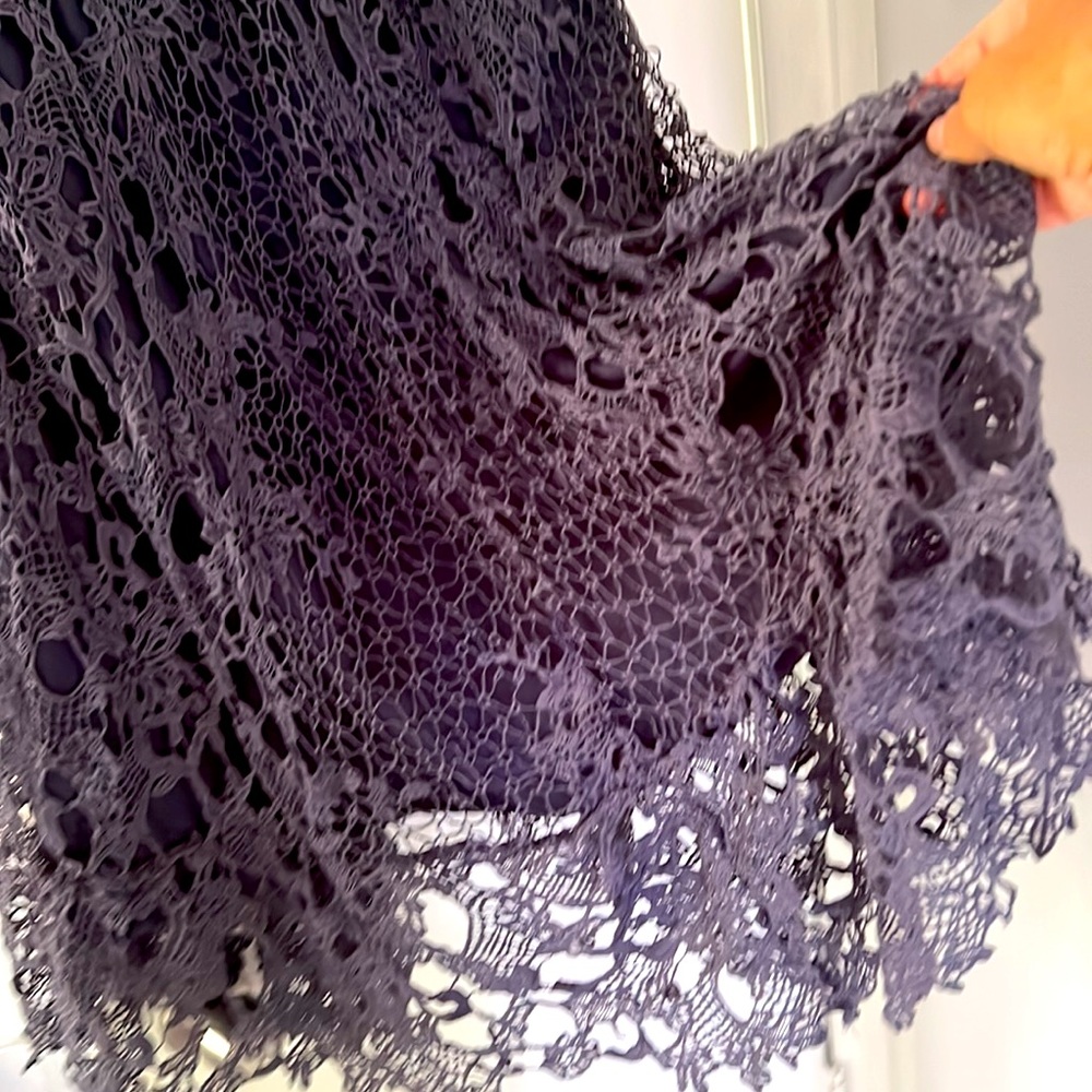 Boston Proper Plum Crochet Skirt 12
